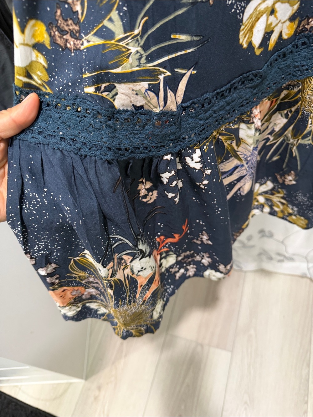 Floral Navy Maxi Dress with V-Neck - Picture 7 of 11